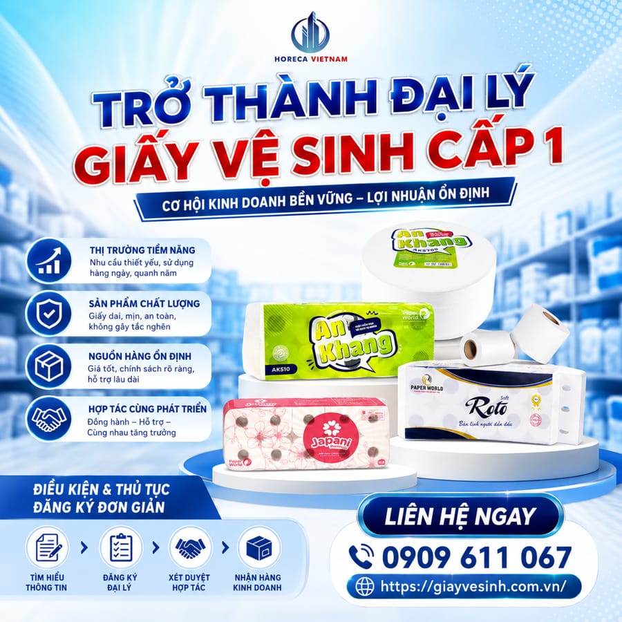 Đại lý giấy vệ sinh cấp 1 uy tín giá sỉ tốt nhất tại Horeca Việt Nam