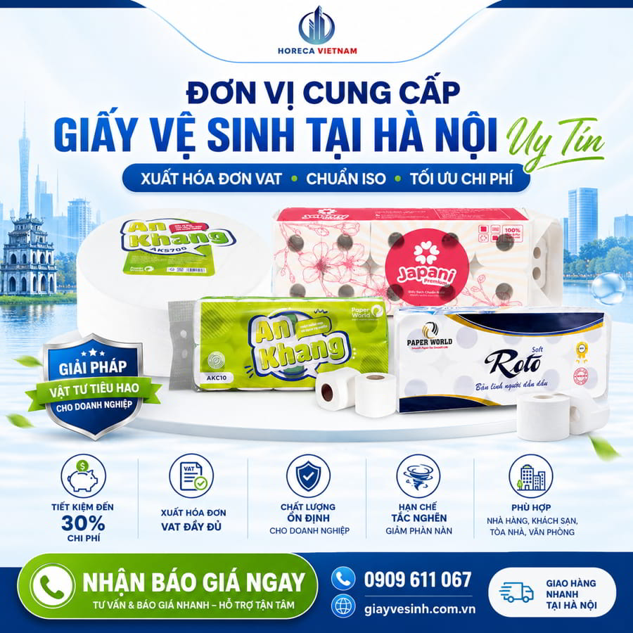 Cung cấp giấy vệ sinh Hà Nội uy tín giá sỉ tốt nhất tại Horeca Việt Nam