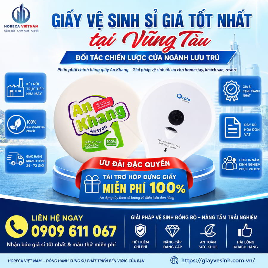 Horeca Viêt Nam địa chỉ mua giấy vệ sinh homestay Vũng Tàu uy tín giá tốt nhất