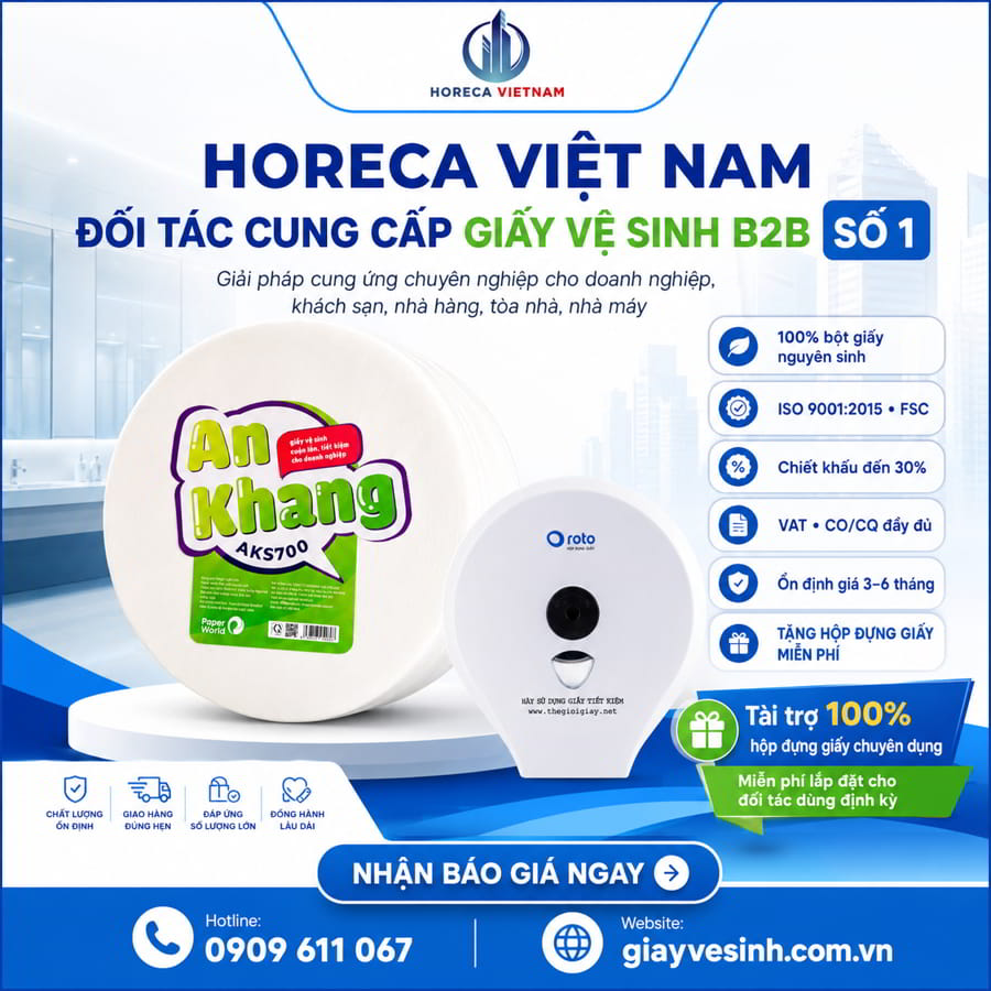 Horeca Việt Nam đối tác cung cấp giấy vệ sinh Hà Nội uy tín chất lượng cao