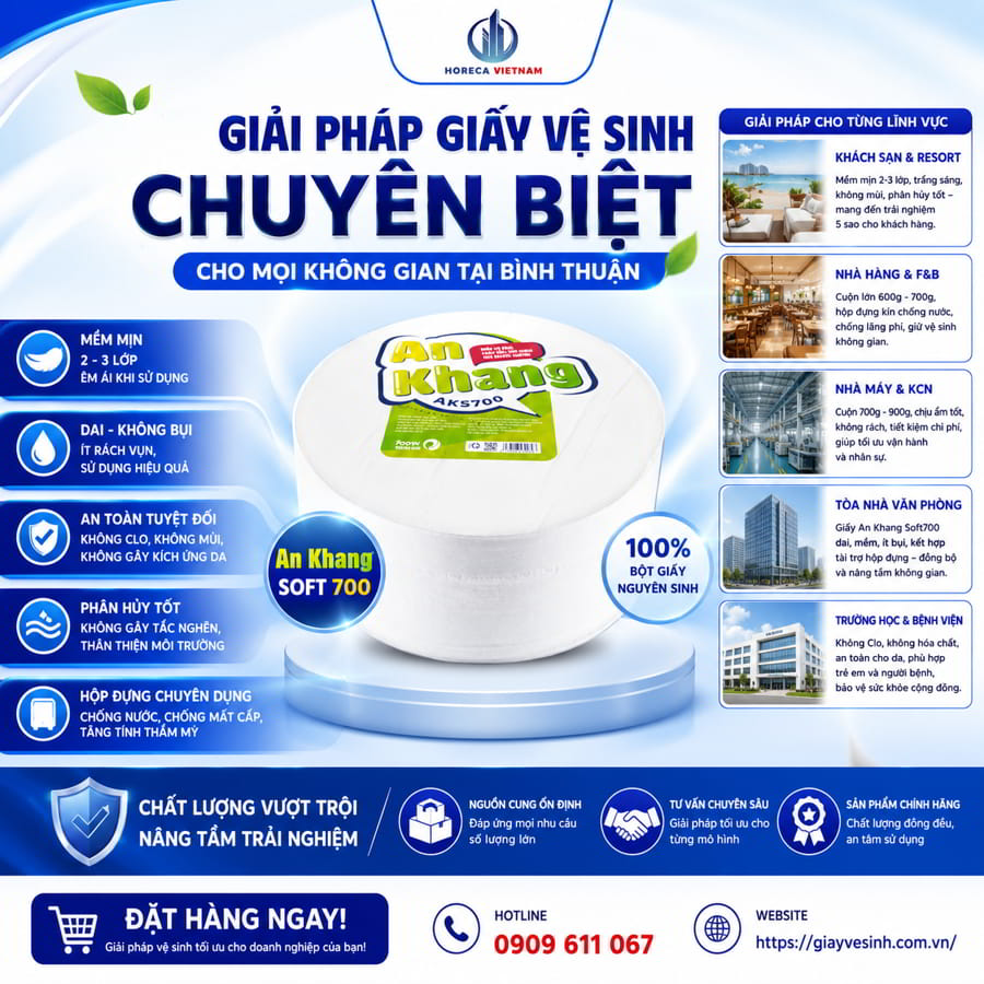 Horeca Việt Nam tổng kho giấy vệ sinh Bình Thuận uy tín giá tốt nhất