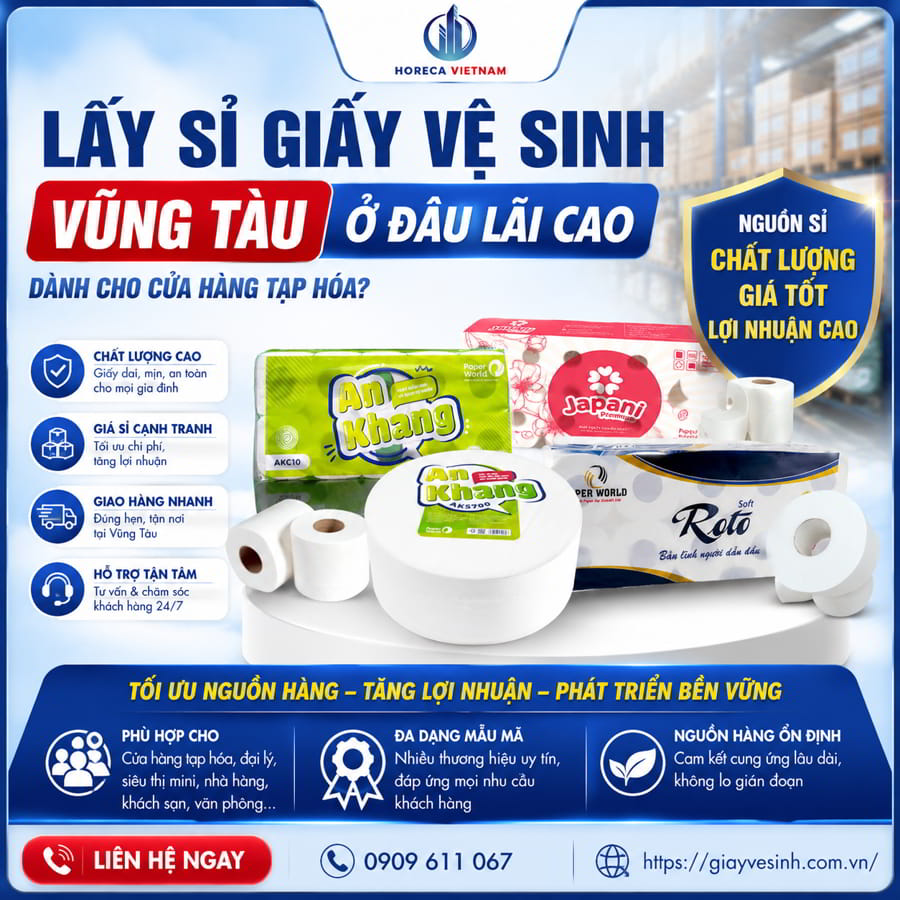 Mua sỉ giấy vệ sinh Vũng Tàu uy tín giá tốt nhất tại Horeca Việt Nam