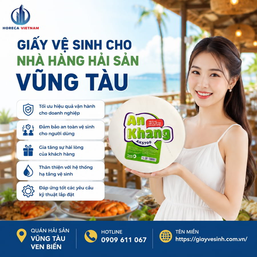 Mua giấy vệ sinh cho nhà hàng hải sản Vũng Tàu chính hãng cao cấp giá sỉ tốt nhất tại Horeca Việt Nam