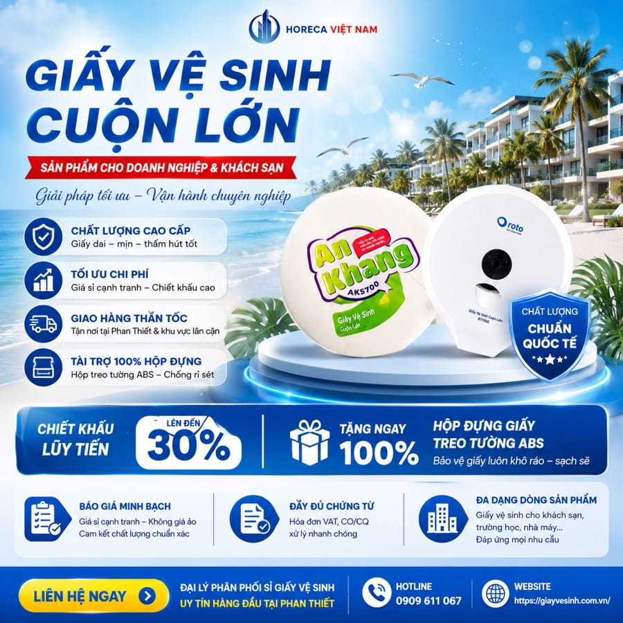 Mua giấy vệ sinh khách sạn Phan Thiết chính hãng cao cấp giá tốt tại Horeca Việt Nam