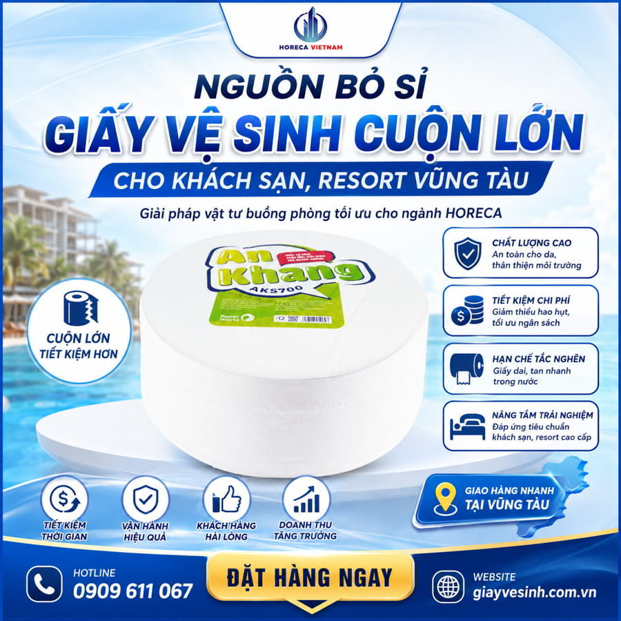 Nguồn bỏ sỉ giấy vệ sinh khách sạn Vũng Tàu uy tín giá sỉ tốt nhất tại Horeca Việt Nam