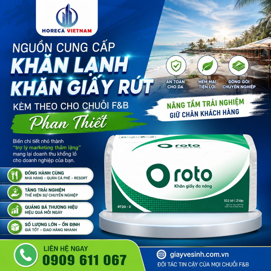 Nguồn cung cấp khăn lạnh khăn giấy Phan Thiết uy tín tại Horeca Việt Nam