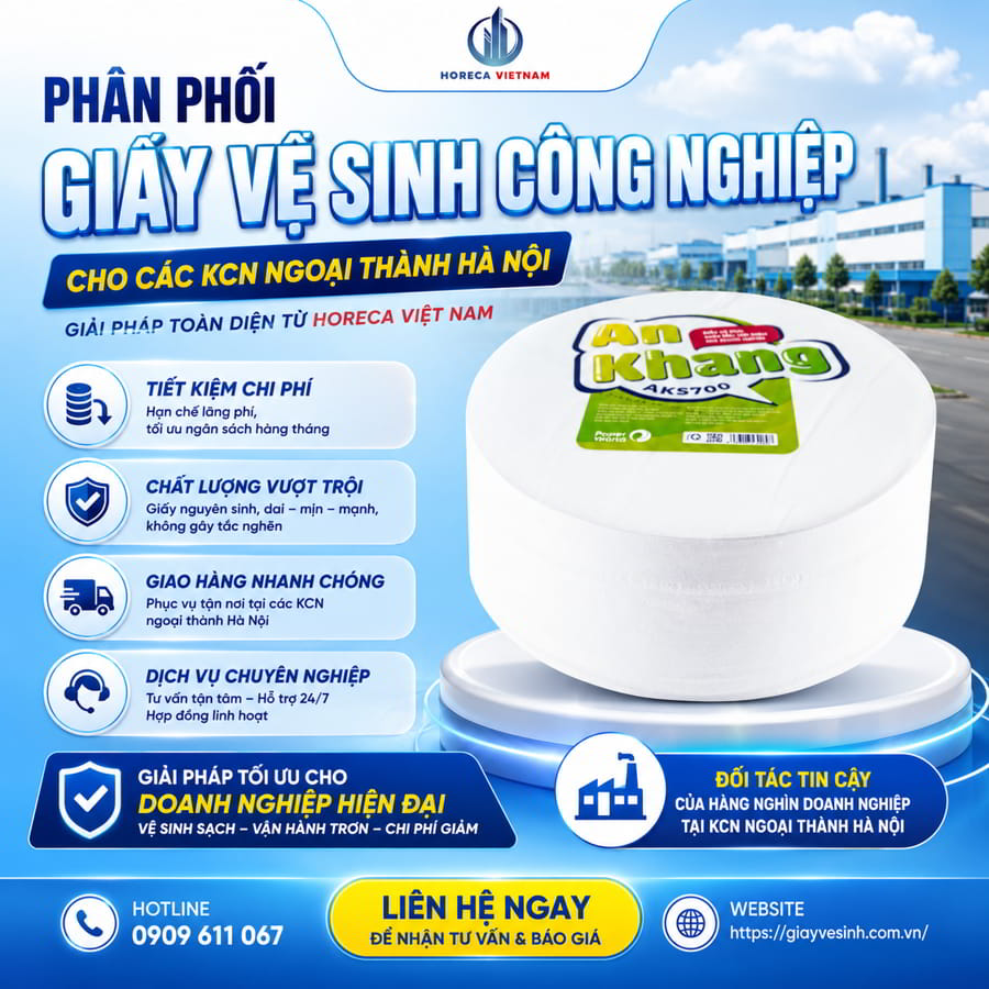 Phân phối giấy vệ sinh công nghiệp ngoại thành Hà Nội uy tín giá tốt nhất tại Horeca Việt Nam