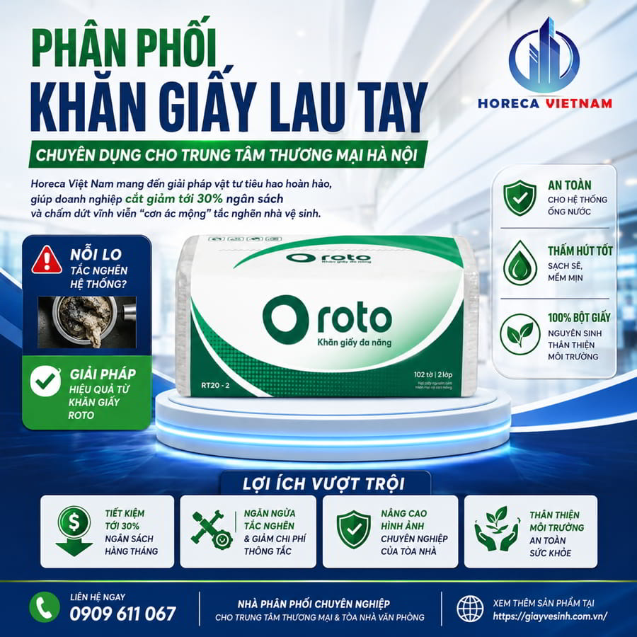 Horeca Việt Nam phân phối giấy lau tay tòa nhà Hà Nội uy tín giá tốt nhất