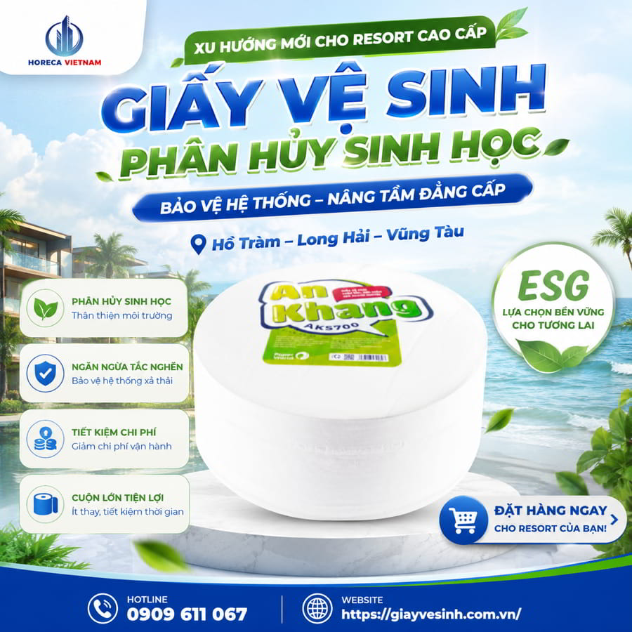Cung cấp giấy vệ sinh sinh thái resort Vũng Tàu uy tín giá sỉ tốt nhất tại Horeca Việt Nam