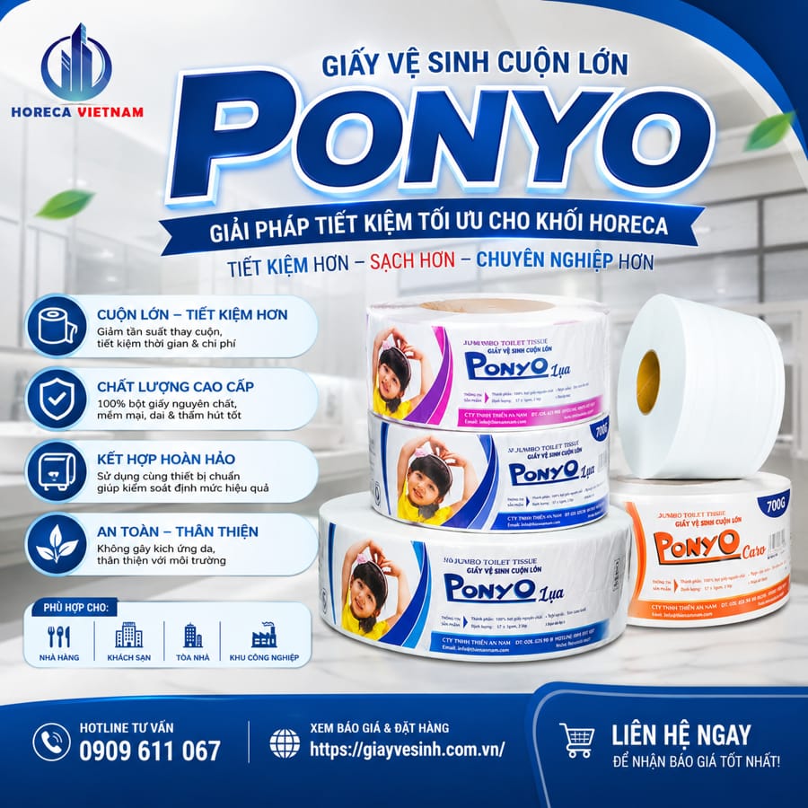 Bảng giá giấy vệ sinh ponyo sỉ lẻ cập nhất mới nhất tại Horeca Việt Nam