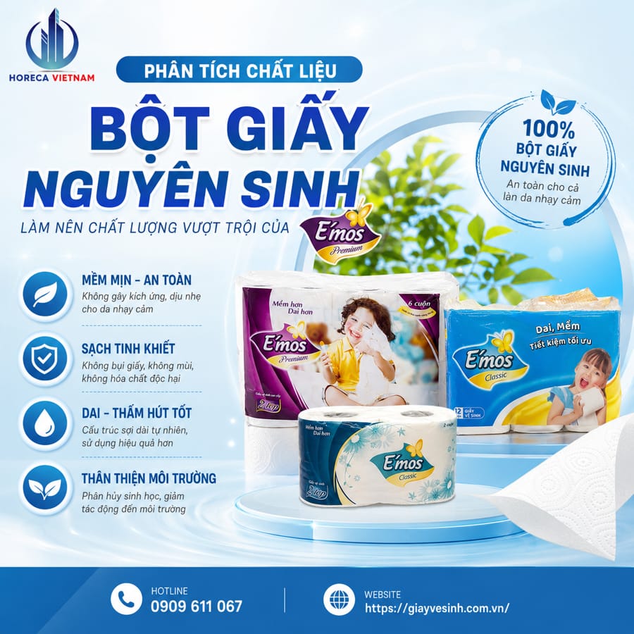Phân tích chất liệu giấy vệ sinh e'mos tốt nhất tại Horeca Việt Nam