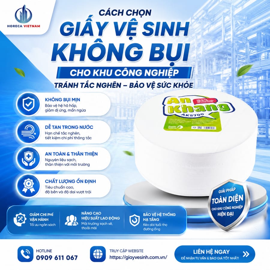 Cách chọn giấy vệ sinh không bụi cho khu công nghiệp tránh tắc nghẽn tại Horeca Việt Nam