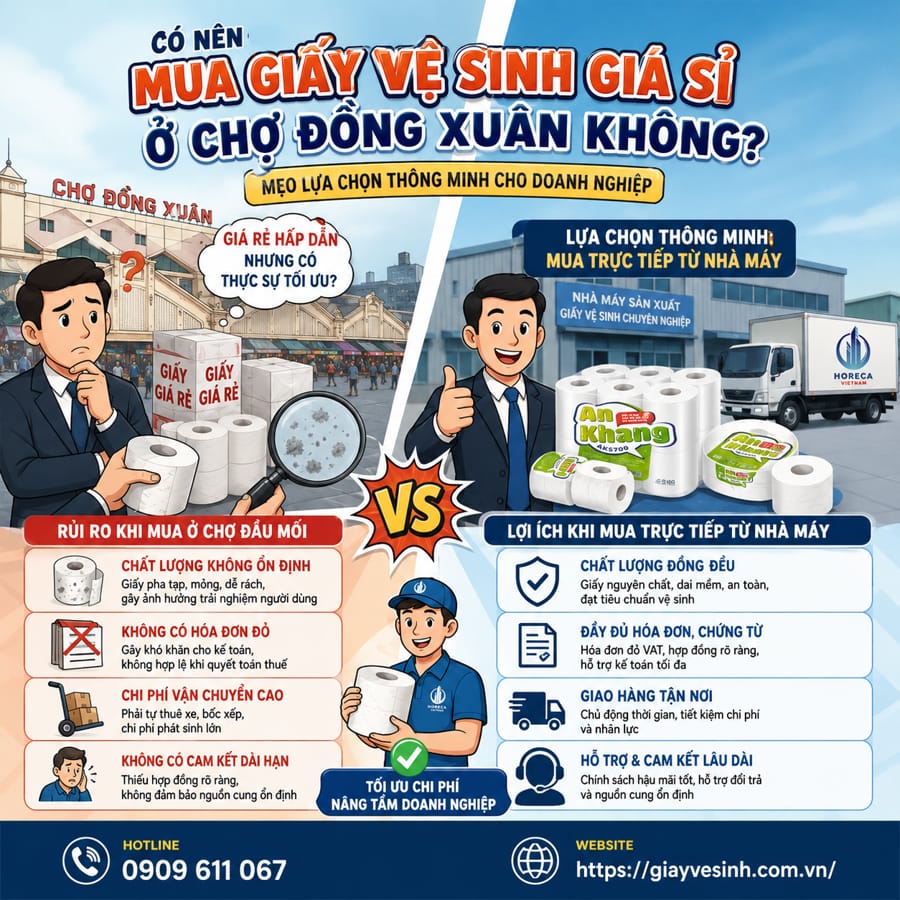 Có nên mua giấy vệ sinh sỉ chợ Đồng Xuân không?
