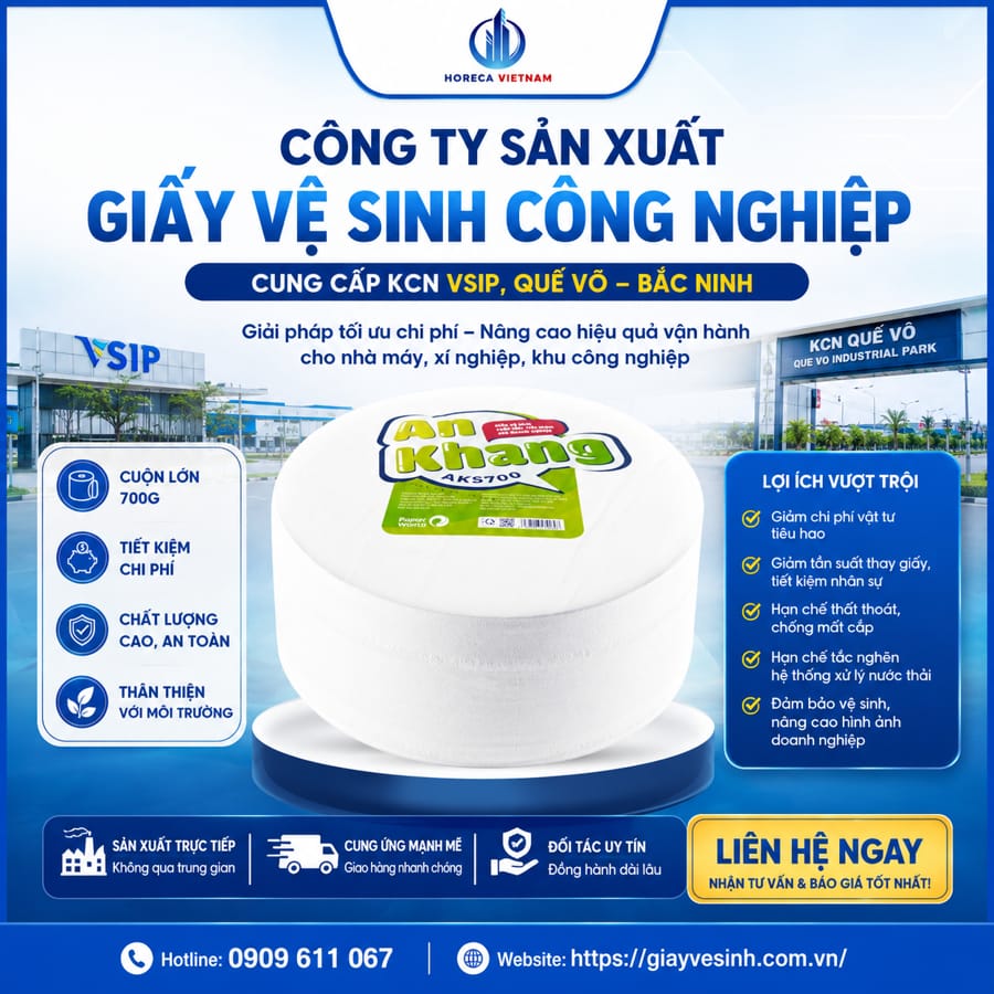 Công ty sản xuất giấy vệ sinh Bắc Ninh uy tín tại Horeca Việt Nam