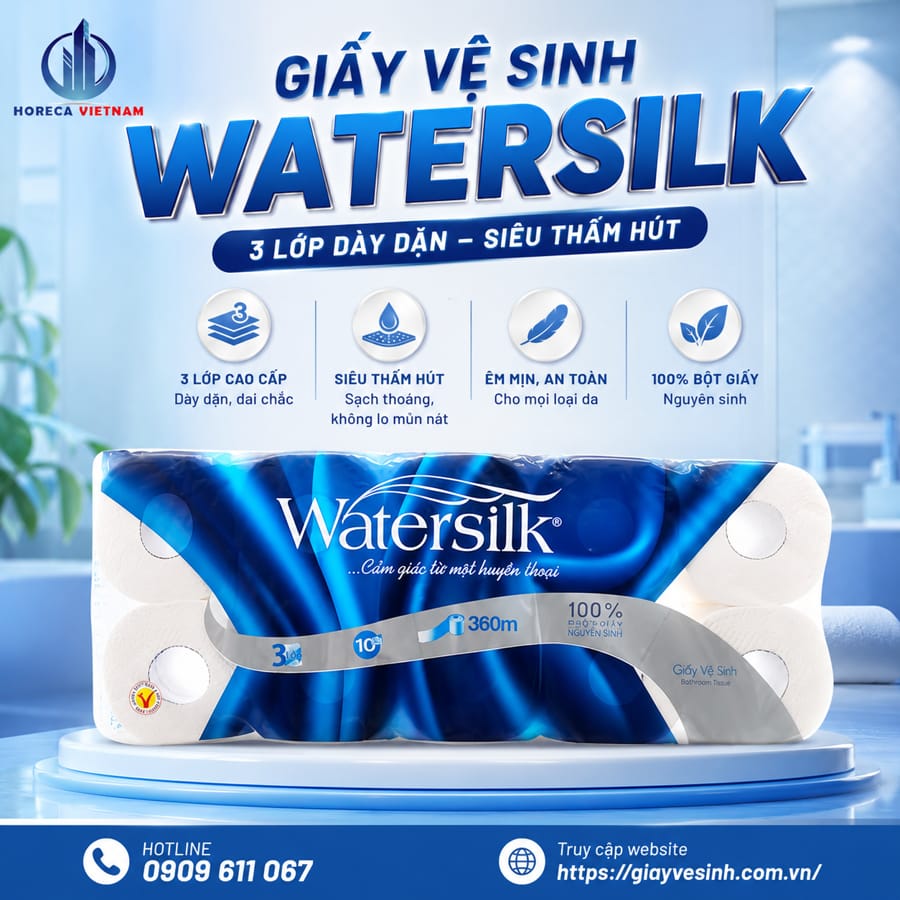Đặc điểm giấy vệ sinh watersilk 3 lớp dày dặn siêu thấm hút tại Horeca Việt Nam
