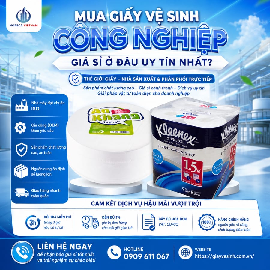 Địa chỉ mua giấy vệ sinh công nghiệp uy tín giá sỉ tốt nhất giao nhanh tại Horeca Việt Nam