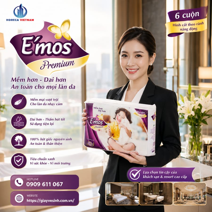 Horeca Việt Nam địa chỉ mua giấy vệ sinh emos chính hãng cao cấp giá sỉ tốt nhất giao nhanh
