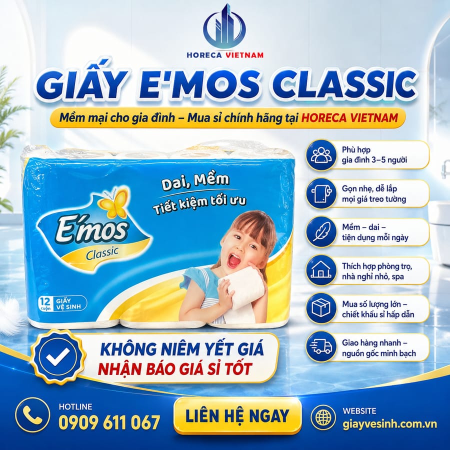 Địa chỉ mua giấy vệ sinh e'mos classic cao cấp giá tốt nhất tại Horeca Việt Nam