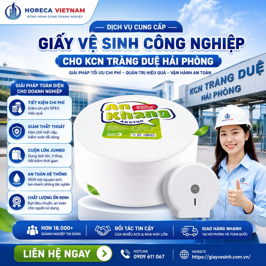 Dịch vụ cung cấp giấy vệ sinh KCN Hải Phòng uy tín giá tốt nhất tại Horeca Việt Nam