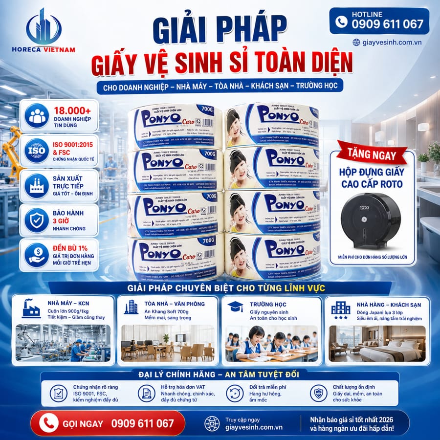 Mua lốc 10 cuộn giấy vệ sinh ponyo uy tín giá sỉ tốt nhất tại Horeca Việt Nam