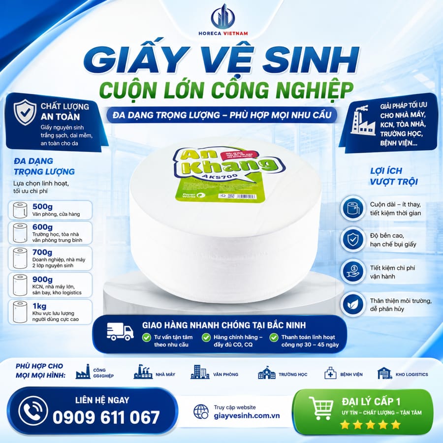 Horeca Việt Nam cung cấp những loại giấy cuộn lớn chất lượng cao cấp giá tốt