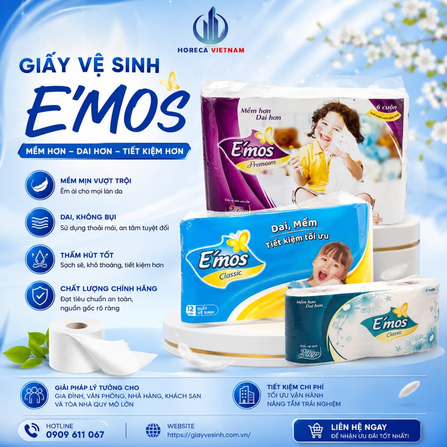Cung cấp giấy vệ sinh E’mos uy tín giá sỉ tốt nhất tại Horeca Việt Nam