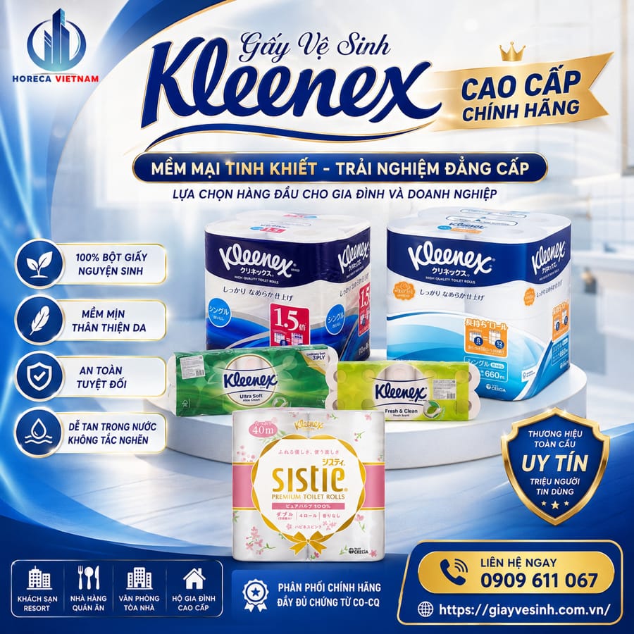 Phân phối chính hãng Giấy vệ sinh Kleenex uy tín giá sỉ tốt nhất tại Horeca Việt Nam