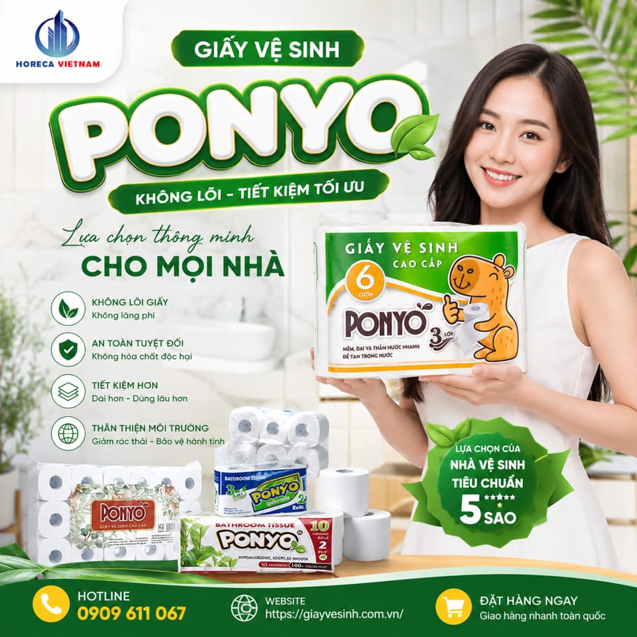 Giấy vệ sinh ponyo không lõi tiết kiệm lựa chọn thông minh cho mọi nhà