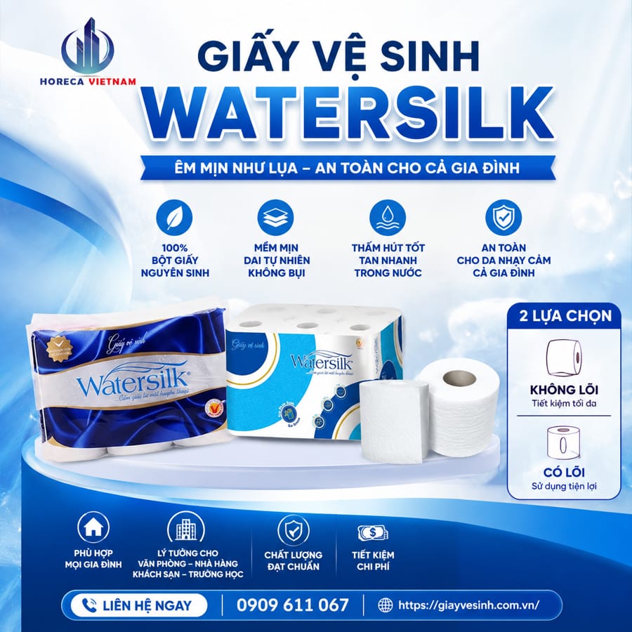 Cung cấp giấy vệ sinh watersilk 12 cuộn uy tín giá sỉ tốt nhất tại Horeca VIệt Nam