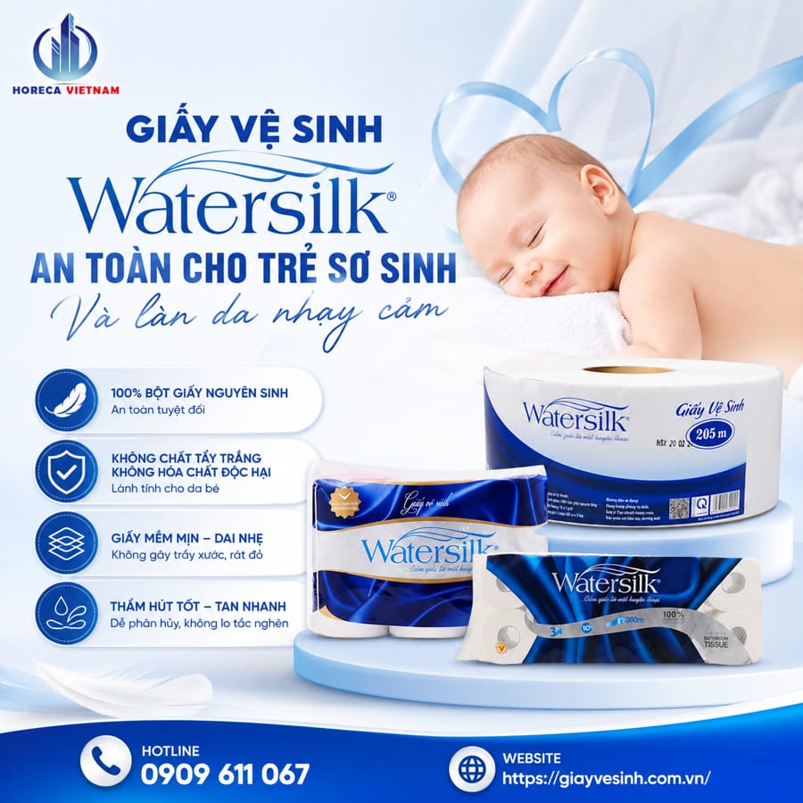 Cung cấp giấy vệ sinh watersilk cho trẻ sơ sinh tốt nhất tại Horeca Việt Nam