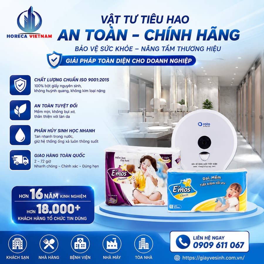 Horeca Việt Nam cung cấp giấy vệ sinh emos chính hãng cao cấp giá tốt giao nhanh