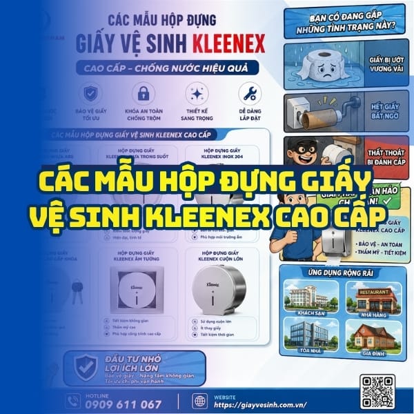 Horeca Việt Nam cung cấp hộp đựng giấy vệ sinh kleenex chính hãng cao cấp lắp đặt tận nơi
