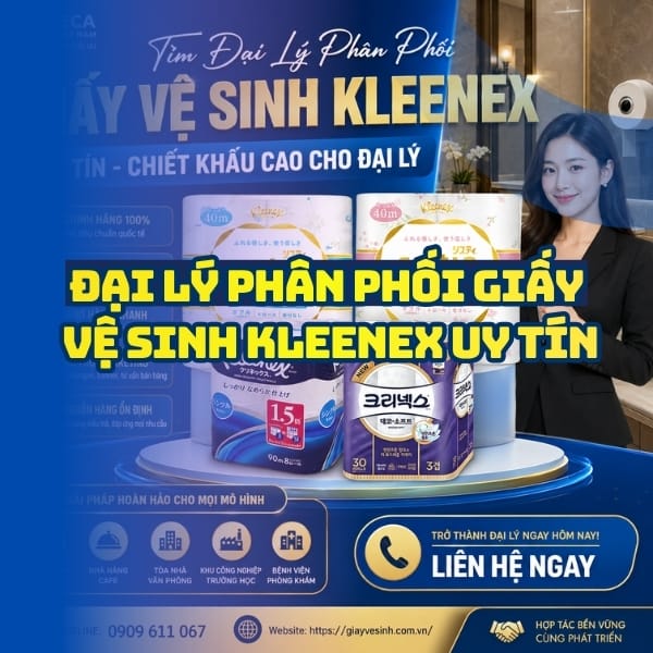 Horeca Việt Nam đại lý phân phối giấy vệ sinh kleenex gia sỉ tận xưởng giao hàng tận nơi
