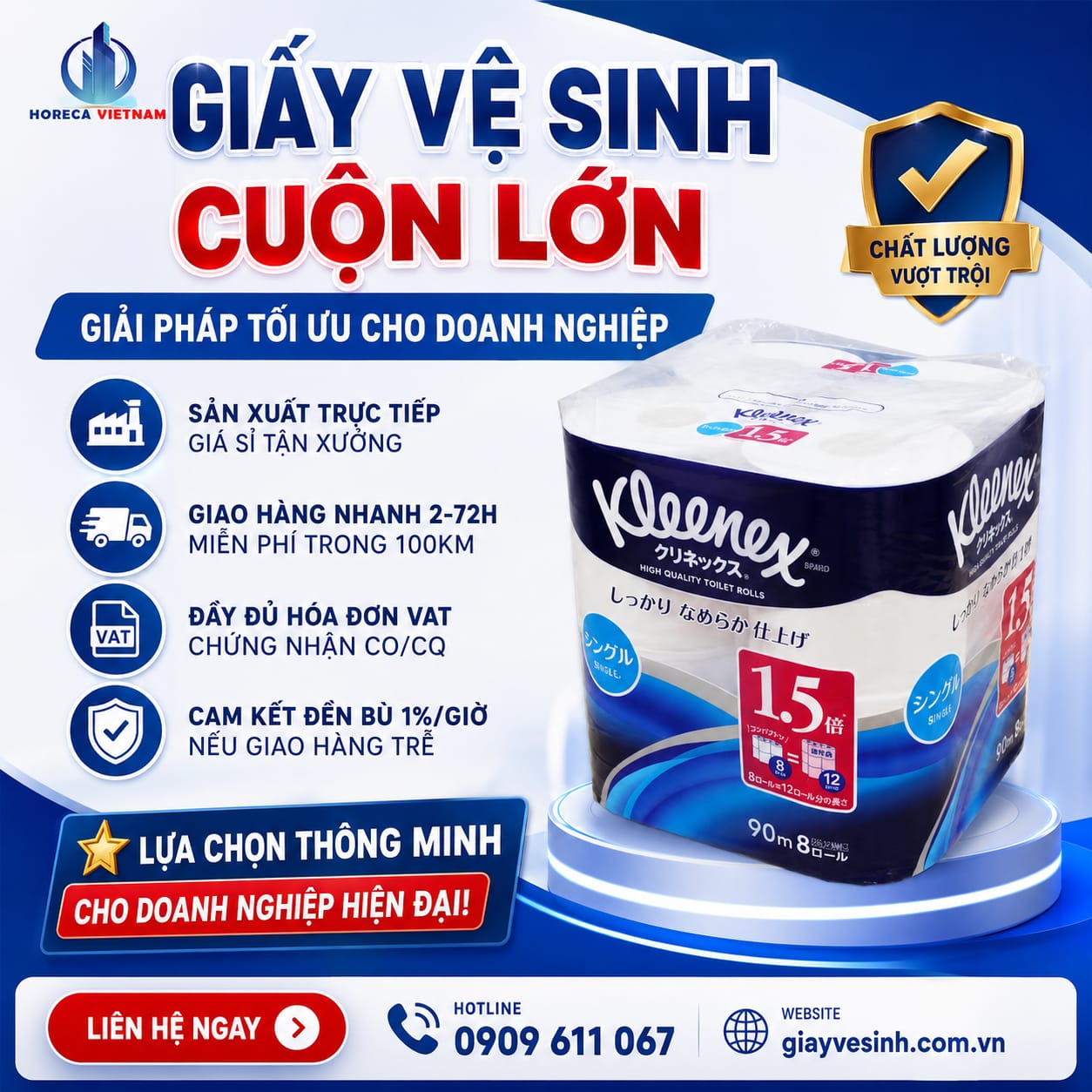 Horeca Việt Nam địa chỉ mua giấy vệ sinh kleenex cao cấp giá tốt nhất