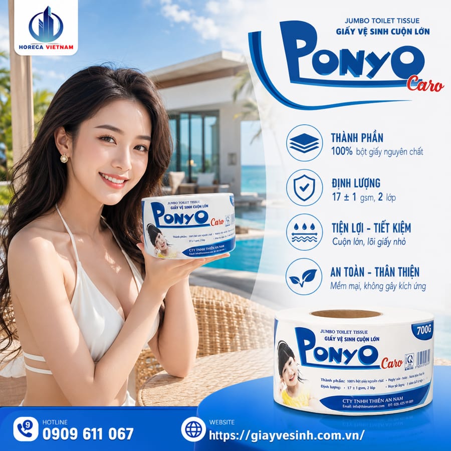 Horeca Việt Nam địa chỉ mua giấy vệ sinh Ponyo chính hãng cao cấp giá sỉ tận xưởng giao hàng tận nơi