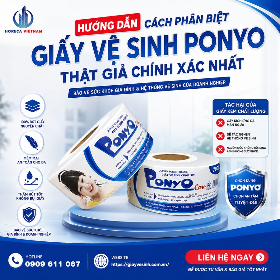 Cách phân biệt giấy vệ sinh ponyo thật giả chính xác nhất tại Horeca Việt Nam