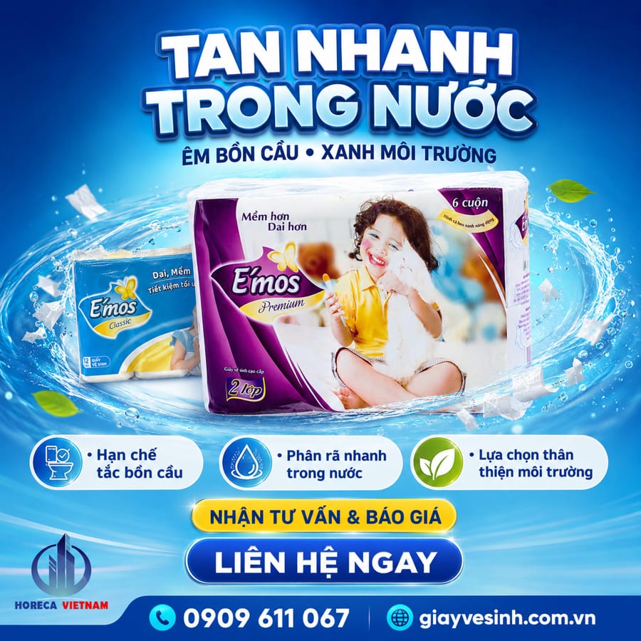Cung cấp giấy vệ sinh e'mos thân thiện môi trường uy tín giá tốt tại Horeca Việt Nam