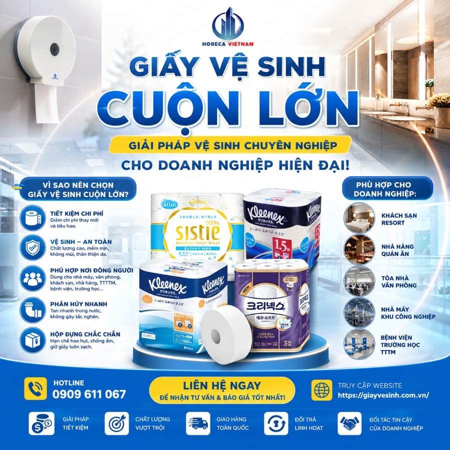 Mua giấy vệ sinh cuộn lớn kleenex chính hãng cao cấp giá tốt tại Horeca Việt Nam
