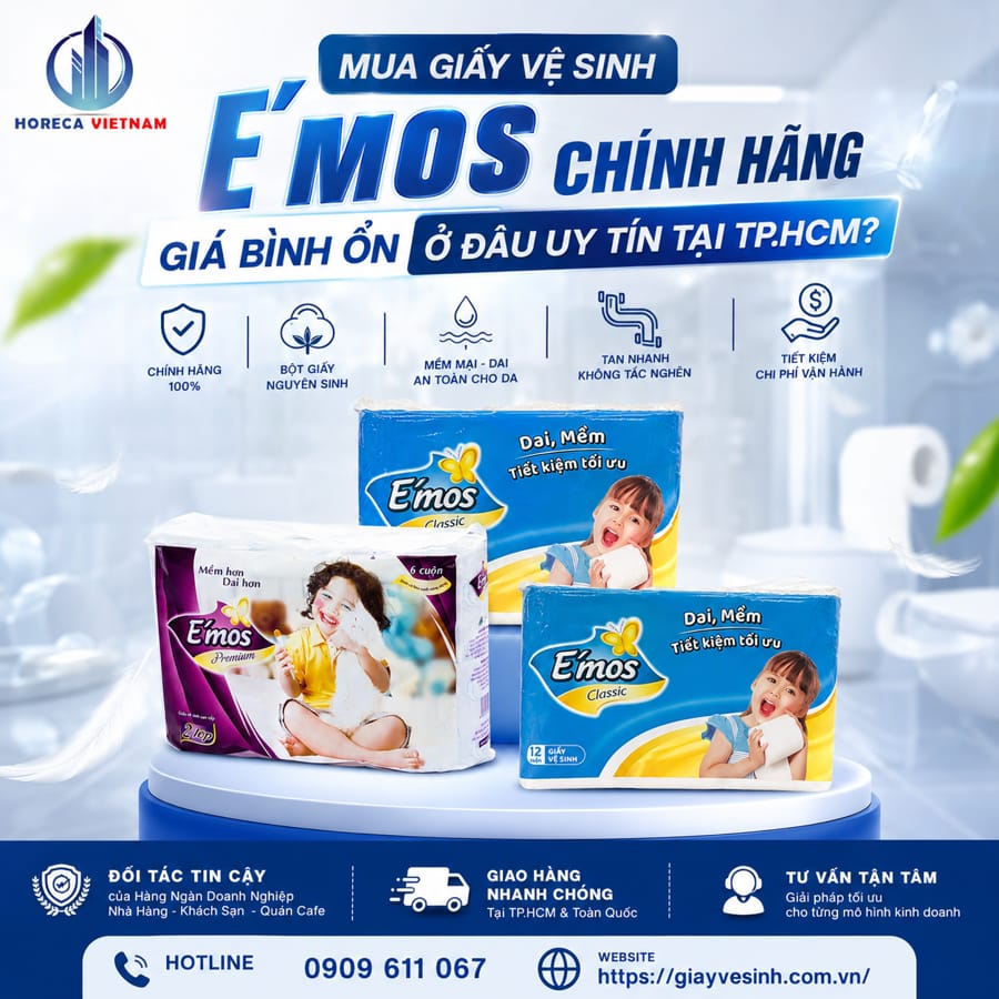 Mua giấy vệ sinh E'mos ở đâu chính hãng, giá bình ổn tại TP.HCM