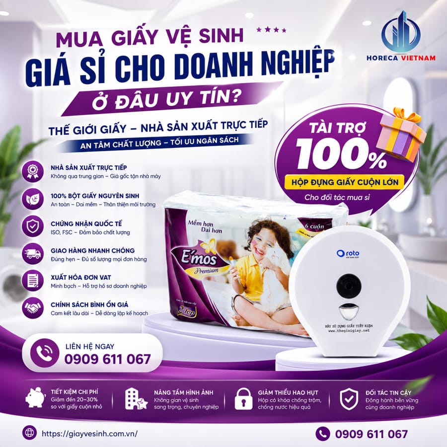 Mua giấy vệ sinh emos giá sỉ cho doanh nghiệp uy tín tại Horeca Việt Nam