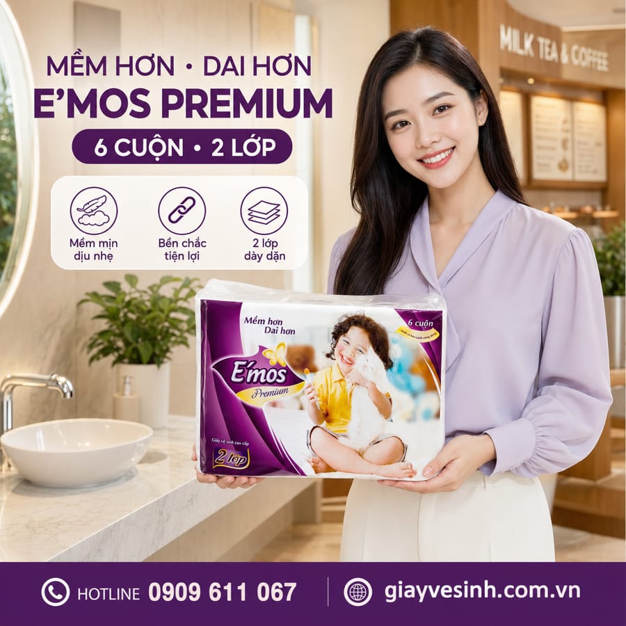 Mua giấy vệ sinh e'mos thân thiện môi trường chính hãng cao cấp giá tốt tại Horeca Việt Nam