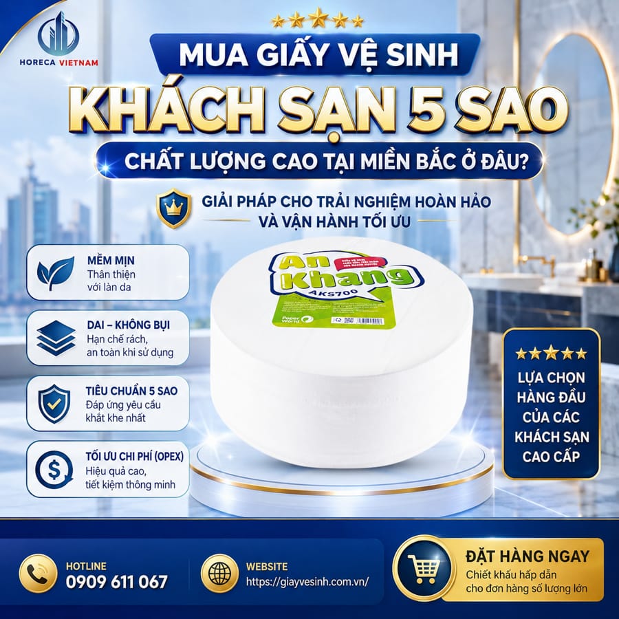 Mua giấy vệ sinh khách sạn 5 sao cao cấp giá tốt nhất tại Horeca Việt Nam