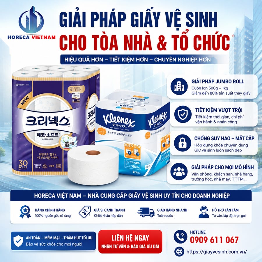 Mua giấy vệ sinh kleenex 3 lớp chính hãng cao cấp giá sỉ tốt nhất tại Horeca Việt Nam