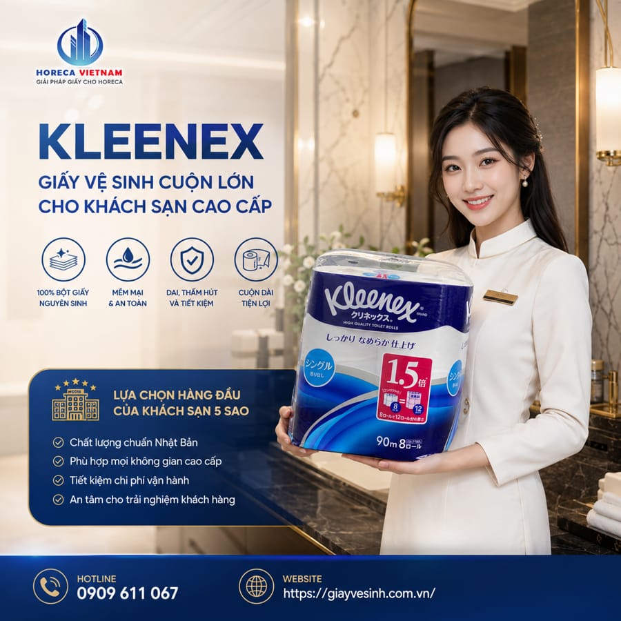 Mua giấy vệ sinh kleenex cho khách sạn cao cấp giá sỉ tốt nhất tại Horeca Việt Nam