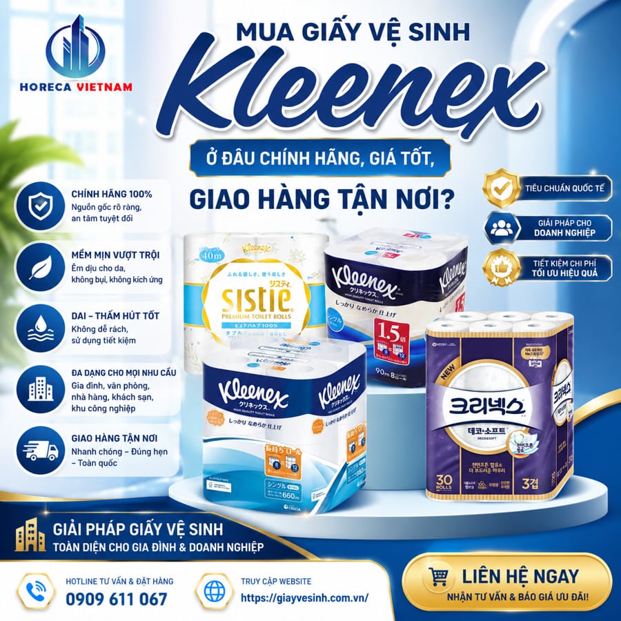 Mua giấy vệ sinh kleenex ở đâu chính hãng giá tốt giao hàng tận nơi?