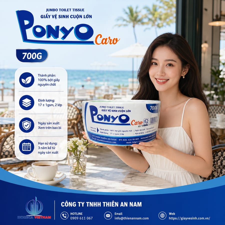 Mua giấy vệ sinh ponyo cho nhà hàng khách sạn uy tín tại Horeca Việt Nam