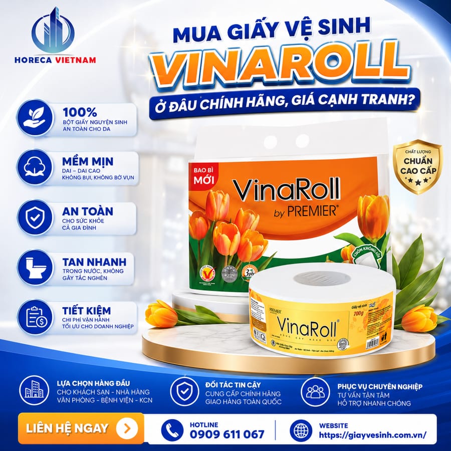 Mua giấy vệ sinh vinaroll chính hãng giá cạnh tranh tại Horeca Việt Nam