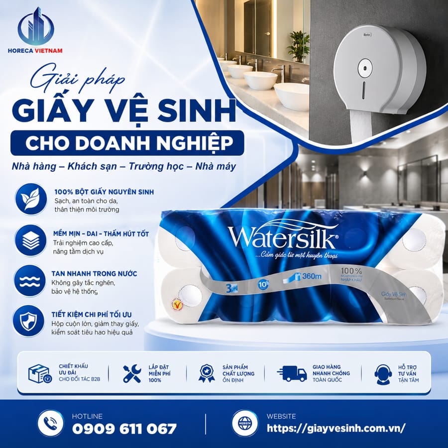 Mua giấy vệ sinh watersilk 3 lớp uy tín giá sỉ tốt nhất tại Horeca Việt Nam