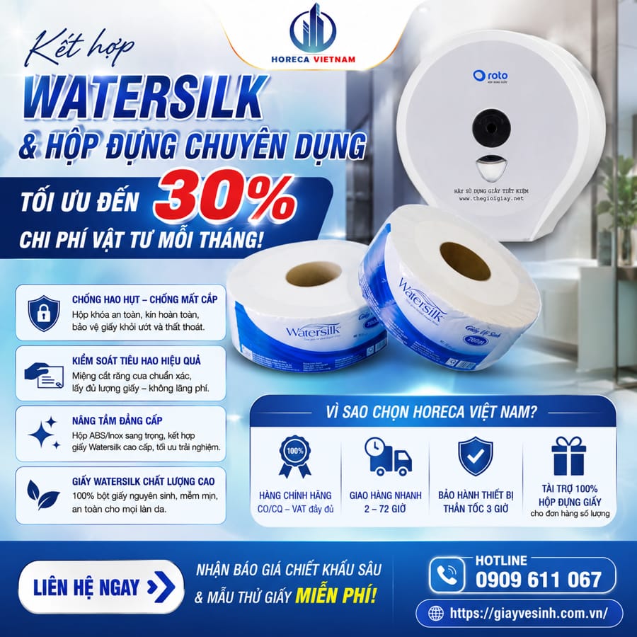 Mua giấy vệ sinh Watersilk chính hãng uy tín cam kết giá sỉ tốt nhất tại Horeca Việt Nam