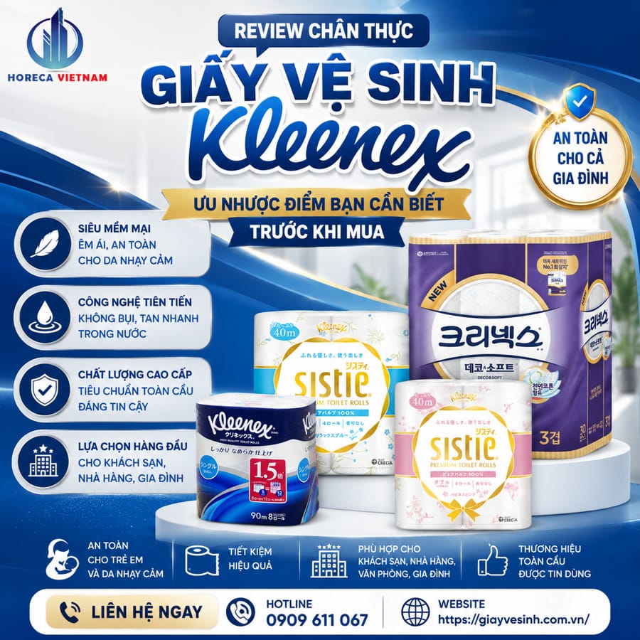 Review giấy vệ sinh kleenex tốt nhất tại Horeca Việt Nam